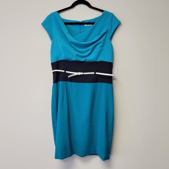 Calvin Klein Color Block Sheath Dress 12 - Picture 1 of 7